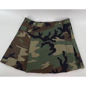 Vintage Tripp NYC Camo Skirt‎ Large Rocket Tag 80s/90s USA Skater Pleated Wrap